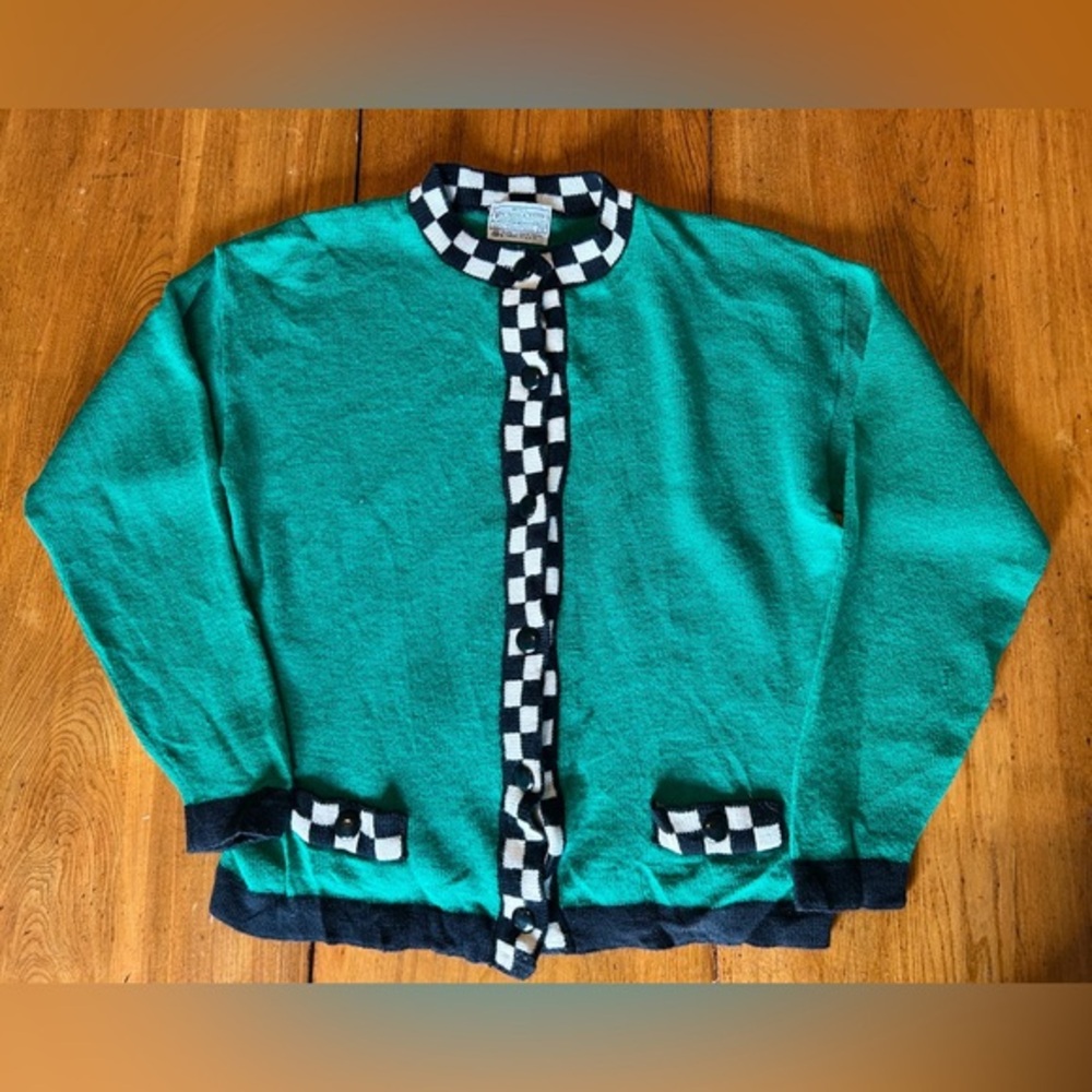 Vintage Pendleton Wool Cardigan Sweater 80s Small